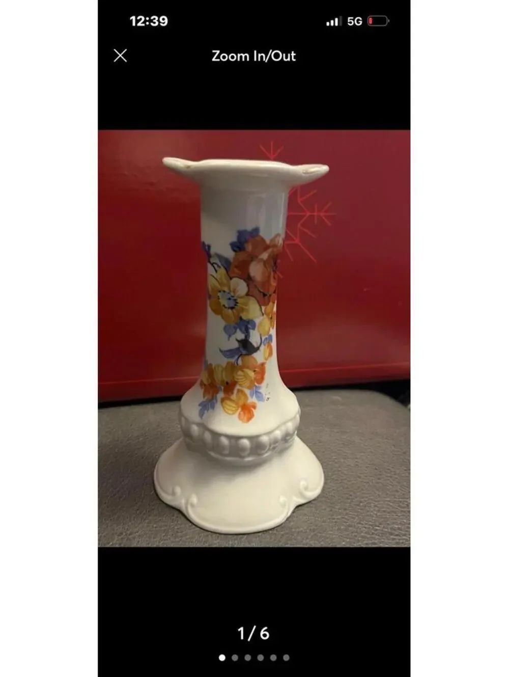 Beautiful Vintage Victoria China Candle Stick- Made in Czechoslovakia!